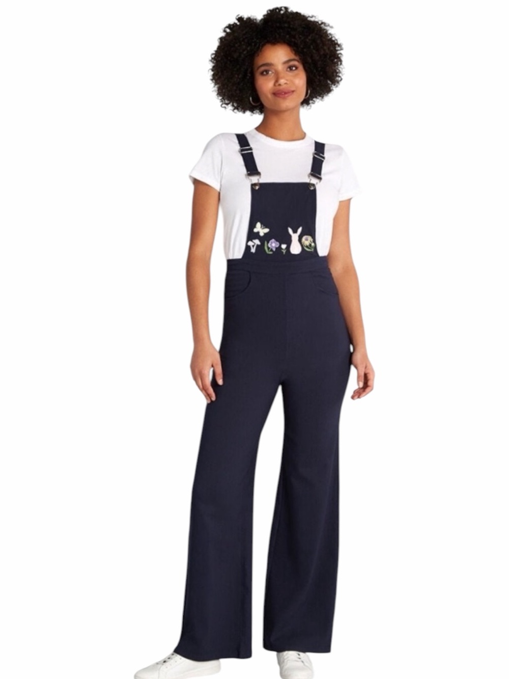 Modcloth X Collectif Kayden Enchanted Embroidery Dungarees Overalls Navy Size 4